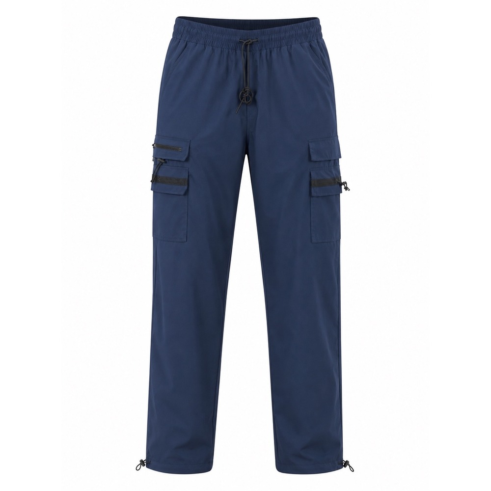 American Stitch Mens Nylon Cargo Zippered track pants Navy Blue XL gorp hiking